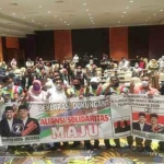 Deklarasi dukungan Aliansi Solidaritas Maju Partai Solidaritas Indonesia (PSI) ke Paslon Machfud-Mujiaman.