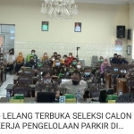 LIVE STREAMING: Tangkapan layar suasana lelang pengelolaan parkir yang disiarkan melalui YouTube Pemkab Sidoarjo, Kamis (27/1). foto: ist.