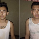 Dua tersangka pengedar okerbaya yang diamankan di Mapolsek Jombang.