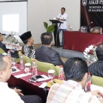 Sekretaris Daerah Kabupaten Sumenep, Ir. Edy Rasiyadi pada acara pembukaan kongres tahunan Askab PSSI Sumenep.