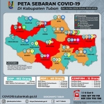 Peta sebaran Covid-19 di Kabupaten Tuban.