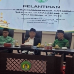 DARI KIRI: Dr Ahmad Hidayatullah, Prof Dr Junaidi, Prof Dr KH Asep Saifuddin Chalim, MA, Dr. KH. Isroqunnajah, M.Ag,  dan Abdul Mujib. Foto: MMA/bangsaonline