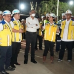 Menteri PU Dody Hanggodo (tengah) bersama jajarannya meninjau pembangunan Sekolah Rakyat Tahap II Jateng 1 di desa Wlahar, Kecamatan Larangan, Kabupaten Brebes,