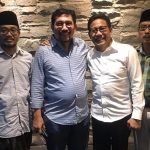 Ketua DPC PKB Surabaya Musyaffa Rouf (paling kanan) bersama Ketua DPW PKB Jatim yang juga Menteri Desa Abdul Halim Iskandar, dan Irjen Pol (Purn) Machfud Arifin usai bertemu Rais Aam PBNU KH. Miftahul Akhyar. foto: ist.