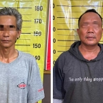 Dua orang penadah curian sepeda motor saat diamankan di Polsek Kejayan