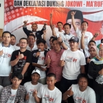 Ilham Alfin Saputra saat memimpin deklarasi menangkan Jokowi-Ma