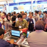 Suasana pameran IPS 2018 yang memerkan SKCK Online milik Polresta Sidoarjo. 