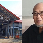 Kolase foto antara Pudak Galeri di Jalan Pahlawan, Gresik, dan Ketua Orkesmas Informasi Dari Rakyat Gresik, Choirul Anam. Foto: SYUHUD/BANGSAONLINE