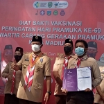 Giat Bakti Vaksinasi Peringatan Hari Pramuka Ke-60 Kwartir Cabang Gerakan Pramuka Kota Madiun. (foto: ist)