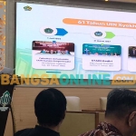 Rektor UIN Syekh Wasil Kediri, Wahidul Anam, saat memberi sambutan. Foto: MUJI HARJITA/BANGSAONLINE