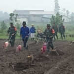 Kegiatan penanaman benih jagung di Dusun Templek, Desa Gadungan, Kecamatan Puncu, Kabupaten Kediri. (Ist)
