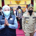 Gubernur Jawa Timur Khofifah Indar Parawansa bersama Kapolda Jatim Irjen Pol. Nico Afinta dan Pangdam V/Brawijaya Mayjen TNI Suharyanto melakukan peninjauan Kampung Tangguh Semeru (KTS) di Kabupaten Madiun dan Kabupaten Trenggalek, Minggu (7/2/2021).