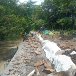 Salah satu pembangunan bronjong di Pasuruan yang telah rampung.