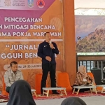 Kalaksa BPBD Jatim, Gatot Soebroto, saat memberi sambutan.