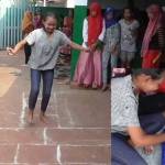 GUYUB: Siswa SDN Pakel saat bermain obak gunungan dan dakon. foto: suwandi/ BANGSAONLINE