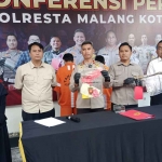 Polresta Malang Kota saat gelar konferensi pers terkait kasus kriminal.