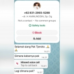 Tangkapan layar modus penipuan catut nama pejabat di Kota Probolinggo