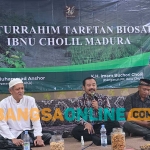 Inovator Biosaka, Muhammad Anshor, saat memberi sambutan di Pondok Pesantren Ibnul Cholil. Foto: AHMAD FAUZI/BANGSAONLINE