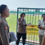 Stadion Gelora Bangkalan saat ditinjau Ditpamobvit Polda Jatim.