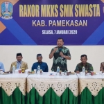 Suasana rakor MKKS SMK Swasta di Kabupaten Pamekasan.
