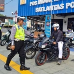 Belasan motor yang terjaring razia diamankan ke Mapolres Ngawi. 