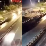 Tangkapan layar kecelakaan BMW di Tol KLBM.
