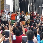 Inilah suasana pembukaan kampanye damai pemilu 2019 di Lapangan Monas, Jakarta (Ahad/23/9/2018). Foto: Kompas.com