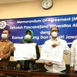 Penandatanganan MoA (Memorandum of Agreement) antara Kadin Jatim dengan Pascasarjana Universitas Airlangga.