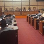 Suasana Paripurna kedua Raperda Pertanggungjawaban Pelaksanaan APBD 2018.