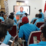 Ketua Umum Dewan Pimpinan Nasional (DPN) Partai Gelora, Anis Matta, yang hadir secara daring saat Road Show Rakorwil yang digelar Partai Gelora Jatim. Foto: Ist.