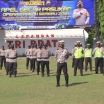 Peserta Apel Gelar Pasukan Operasi Patuh Semeru 2021 di Mapolres Madiun.