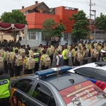 Kegiatan apel di Alun-Alun Kota Mojokerto. (foto: SOFFAN SOFFA/ BANGSAONLINE)