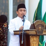Wali Kota Pasuruan Adi Wibowo saat memberikan sambutan di pembukaan Susbalan Banser.
