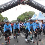 Gowes Fun Bike War On Drugs di Gor Rangga Jaya Anoraga Tuban, Minggu (19/6/2022).