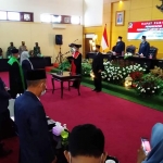 Rapat Paripurna DPRD Kota Blitar dengan agenda pengucapan sumpah pengganti antar waktu Wakil Ketua DPRD Kota Blitar, Senin (12/4/2021).