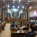 Suasana saat penyampaian LKPJ 2021 saat rapat paripurna di DPRD Kabupaten Pasuruan.