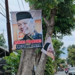 Baliho bergambar Ganjar Pranowo Presiden 2024 di sepanjang Jalan Sultan Agung, Kelurahan Setono Pande, Kota Kediri. Foto: MUJI HARJITA/ BANGSAONLINE.com