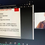 Ketua APSAI Pusat, Luhur Budijarso saat webinar media tentang APSAI dan Peran Penting Kesejahteraan Anak Secara Integrasi, yang diselenggarakan oleh LPA Tulungagung didukung oleh UNICEF Indonesia.