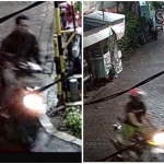 Rekaman CCTV pelaku curanmor di Surabaya.