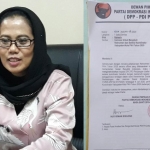 Dr. Sri Untari Bisowarno, Sekretaris DPD PDI Perjuangan Jatim dan surat instruksi dari DPP PDIP yang beredar di medsos.