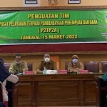 Sosialisasi optimalisasi peran Pusat Pelayanan Terpadu Pemberdayaan Perempuan dan Anak (P2TP2A) yang digelar Dinsos P3A Kota Mojokerto, Selasa (15/3).