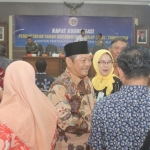 KOORDINASI: Bupati H Saiful Ilah saat hadiri Rapat Koordinasi Program PTSL yang digelar BPN Sidoarjo, Kamis (3/1). Foto: Ist