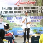 Bupati Yuhronur Efendi saat sambutan launching Onlimo dan Sipola di DLH Lamongan.