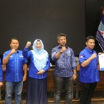 Ketua DPC Demokrat Kabupaten Probolinggo, Dedi Irawan, saat  terpilih secara aklamasi pada musyawarah cabang di Surabaya.