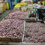 Stok bawang merah di Pasar Baru Tuban melimpah. Foto: Bangsaonline.