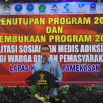 Pembukaan program rehabilitasi sosial dan rehabilitasi khusus Lapas Kelas II A Pamekasan, Selasa (26/1) malam.