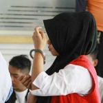 Terdakwa Novita Habiba usai menjalani sidang vonis.