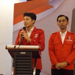 Ketua Umum GMNI, Muhammad Risyad, saat memberi sambutan.