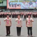 Apel Wawasan Kebangsaan dan Bela Negara Kwarda Jawa Timur Tahun 2022 di Lapangan Upacara A. Yani Kodam V/ Brawijaya, Rabu (26/10).