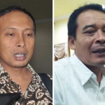 Ketua KPU Bojonegoro, Abdim Munib (kiri), dan Ketua Komisi A Sugeng Heri Anggoro.